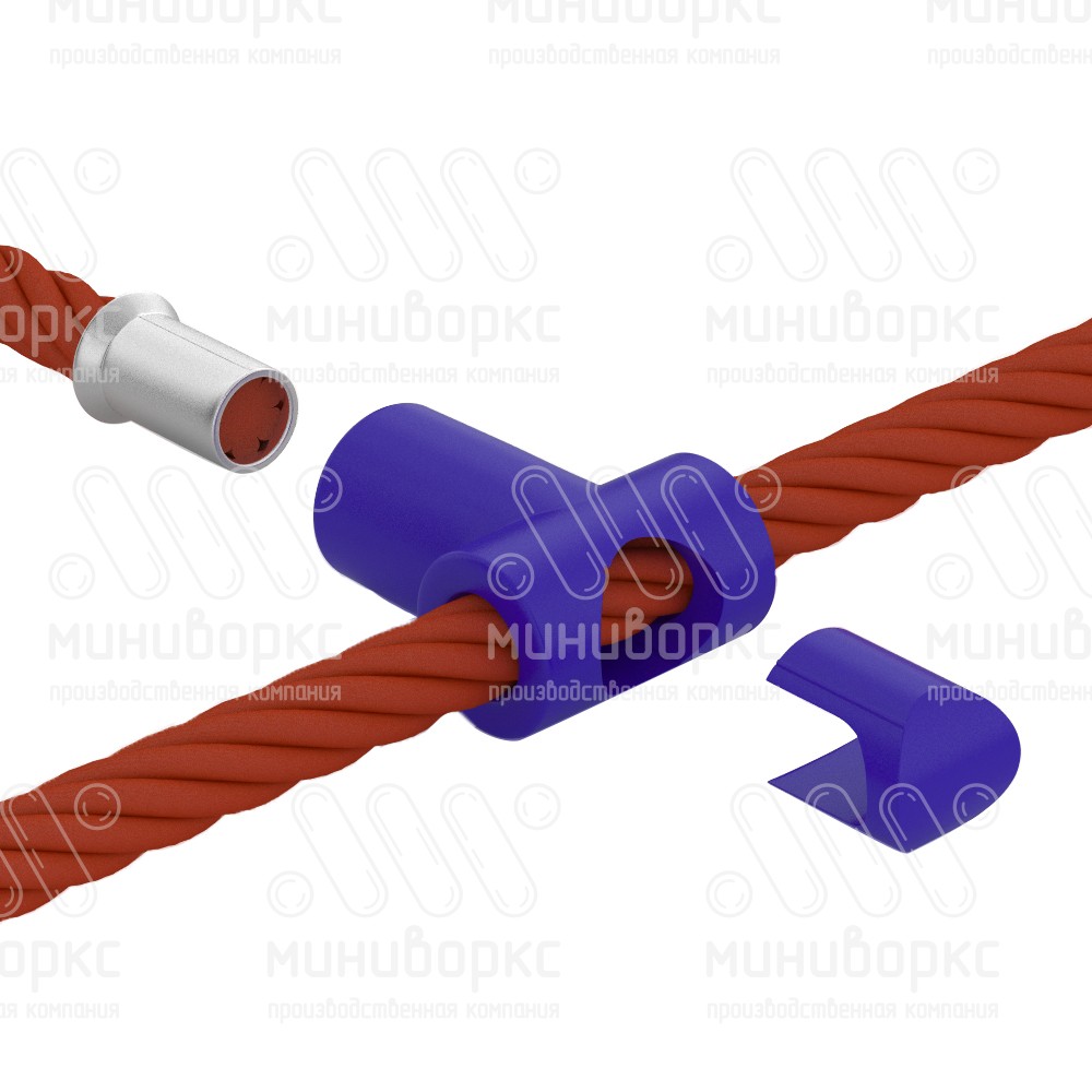 С09-16КС – Т-образный соединитель для канатов Ø16 мм, цвет красный – С09-16КС - 4